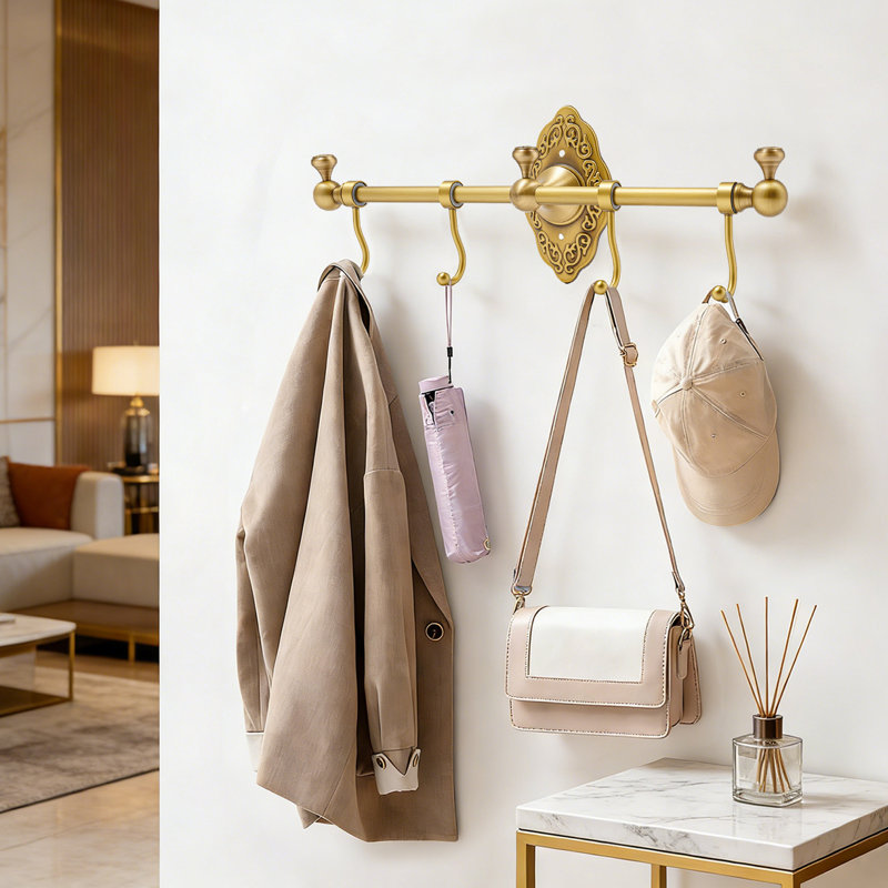  Wall Mounted Towel Rack with Hook