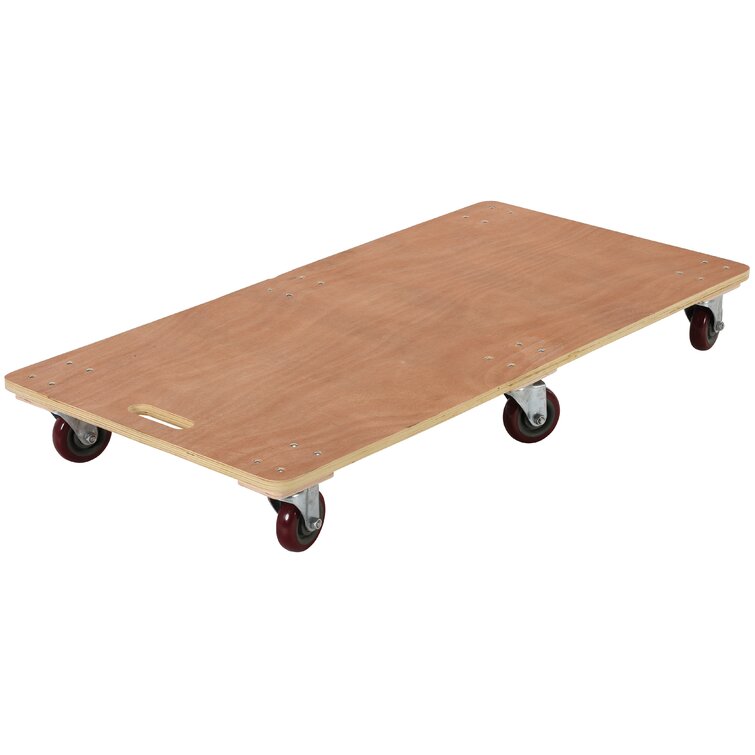 24 in. x 16 in. 1000 lb. Capacity Solid Deck Hardwood Dolly with Carpet