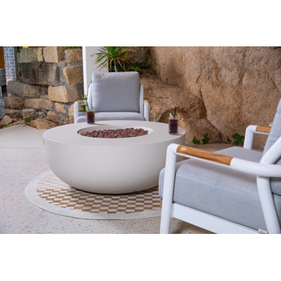 Eclipse 44" Dia x 17" H Round Concrete Outdoor Fire Pit Table