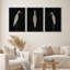 Oiseau blanc minimaliste moderne, ensemble de 3 estampes encadrées-115624902-115624903