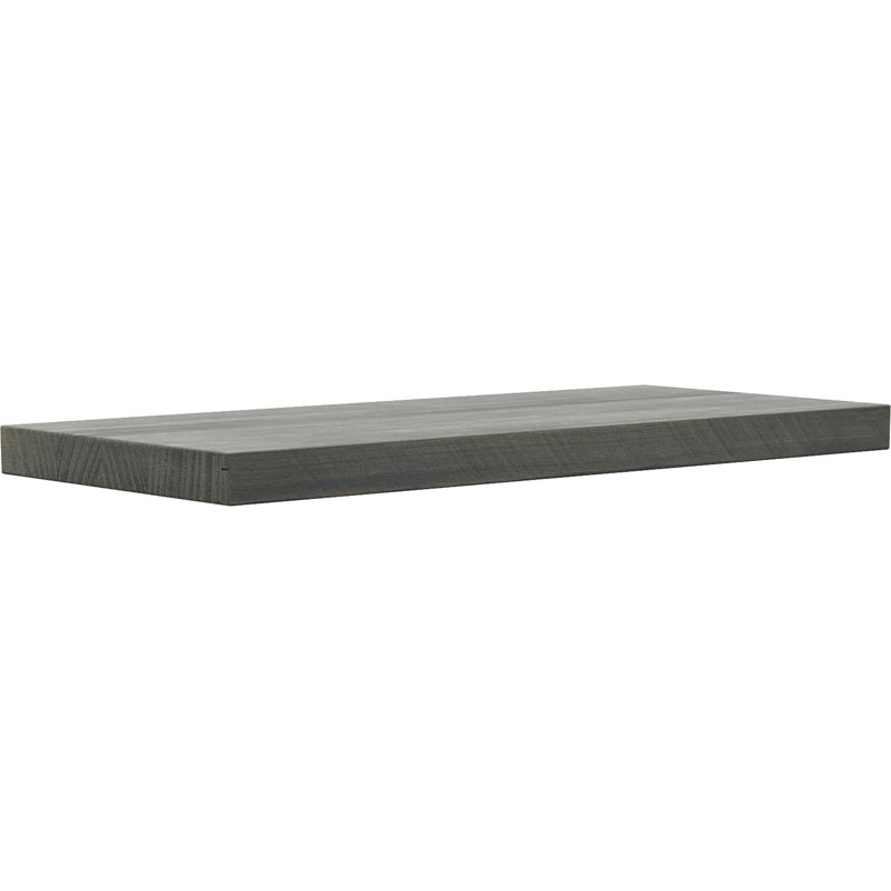 Solid Wood Shelf, 0.75" H x 18" W x 8" D, Gray Wood Stain