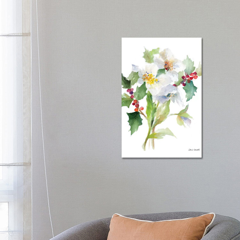 «Christmas Bouquet II» par Lanie Loreth - peinture sur toile tendue, H 26 po x l 18 po x 1,5 po