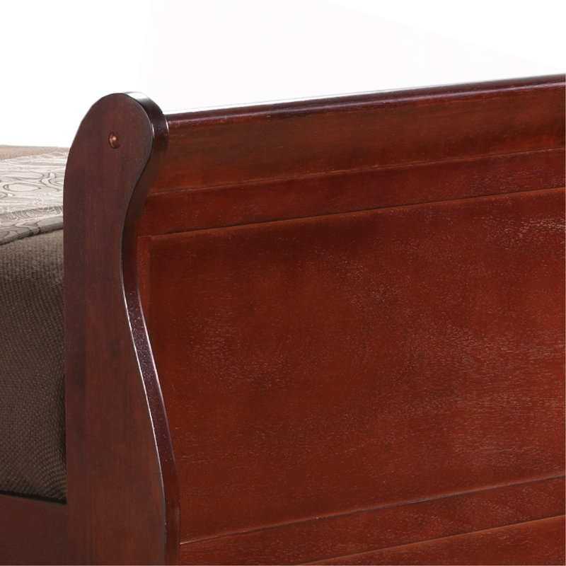 Lit simple avec rangement Classic, Cerisier, Lit simple