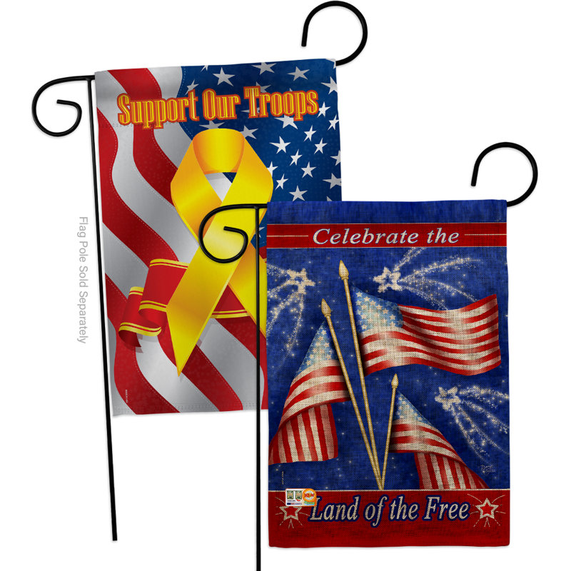 Double Sided 18.5'' H x 13'' W Polyester Independence Day Garden Flag