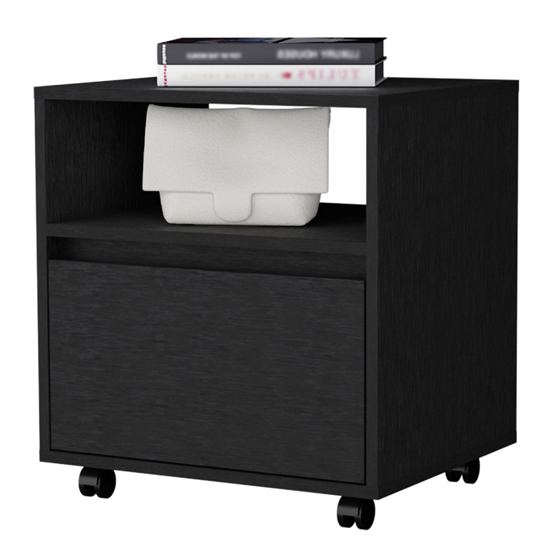 Table de chevet 1 chambre avec finition lisse et noire en mobilité fonctionnelle pour, Noir
