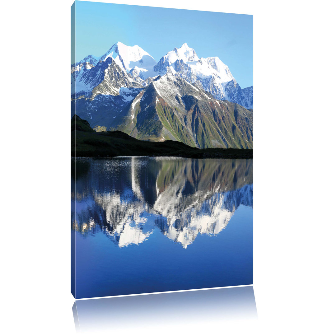 Leinwandbild Berge am See, Fotodruck