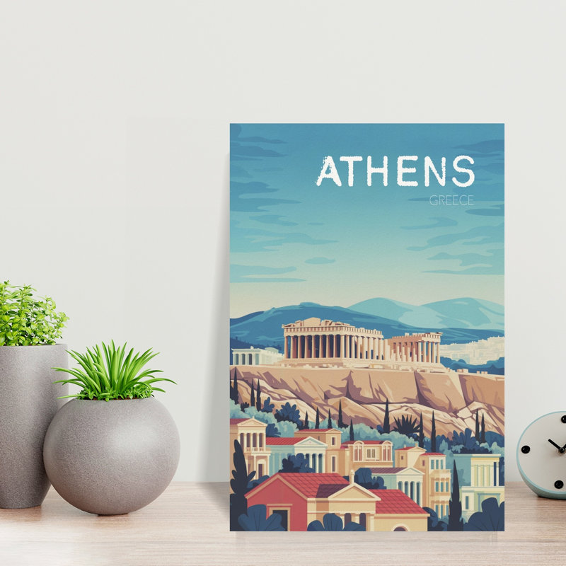 Athens Acropolis Vista 1 Piece Wrapped Canvas Wall Art, 45.72 cm H x 30.48 cm W