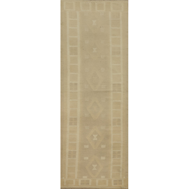 Tapis de couloir en laine Earthy Tones Kilim