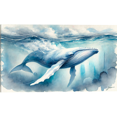 Reproduction d'art sur toile baleine à bosse Tranquil Underwater