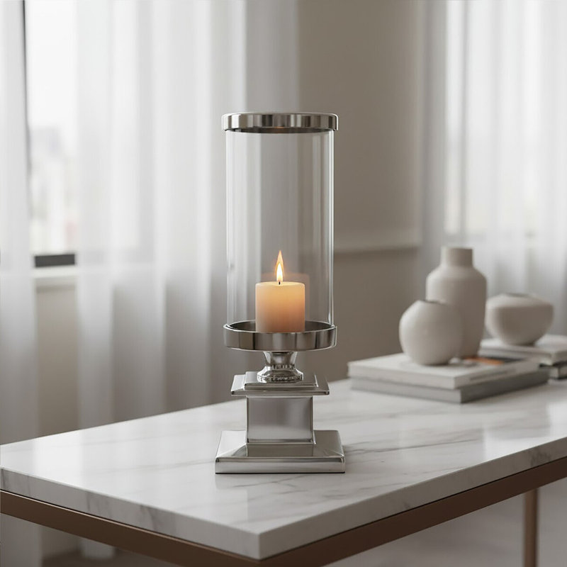 Stainless Steel Tabletop Hurricane, Silver