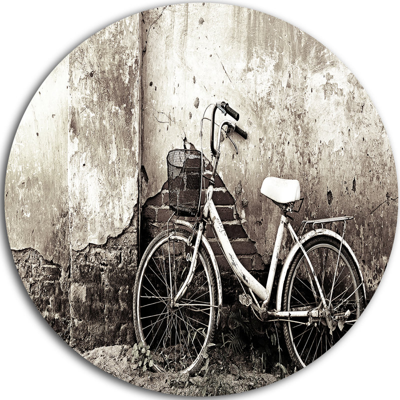 " Old Bicycle And Cracked Wall ", 38" H x 38" W x 1" D