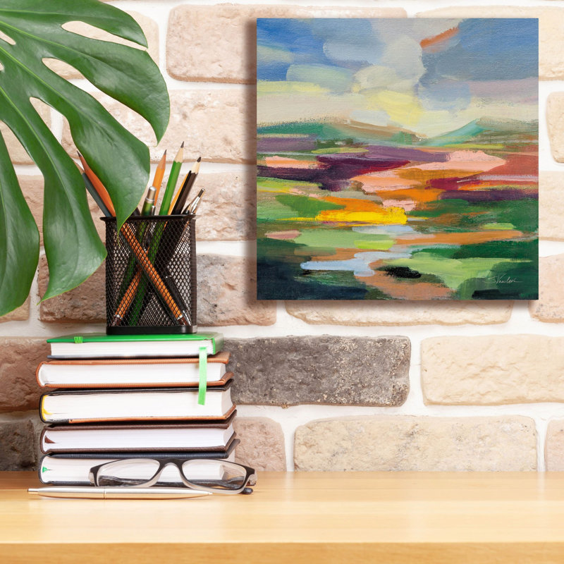 «Spring Hues 1» par Silvia Vassileva, art mural sur toile, H 12 po x l 12 po