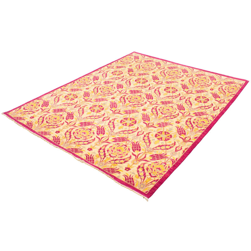 Tapis décoratif en laine noué à la main de conception unique en laine noué à la main de conception unique 8 pi 3 po x 10 pi 5 po Brystin