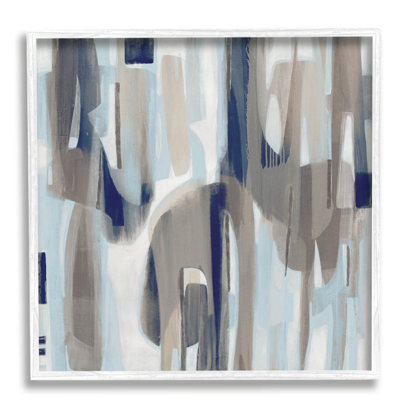 «Neutral Beige Falling Strokes», art de la giclée encadrée par Liz Jardine, H 17 po x l 17 po x P 1,5 po