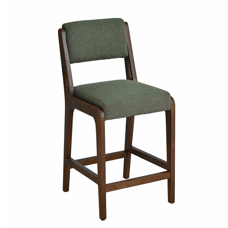  Ensemble de 6 tabourets de bar rembourrés à assemblage rapide de style moderne avec pieds en bois, Vert, 6