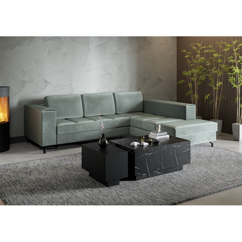 Coffee Table Celka with Storage Compartment, Black, 40cm H x 90cm L x 60cm W