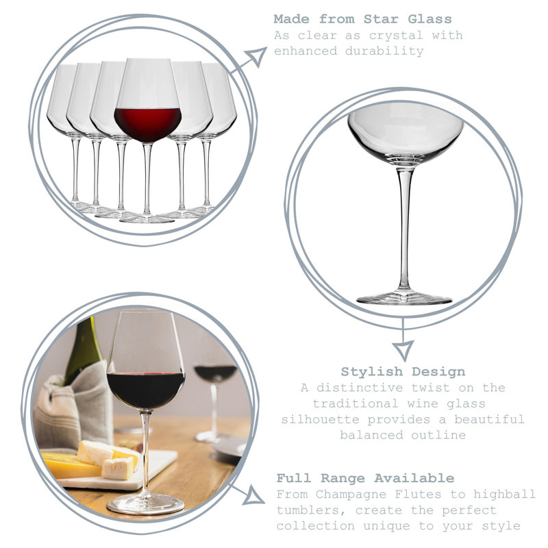 Bormioli Rocco Inalto Uno Red Wine Glasses, 560ml, 24