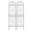 Ensemble de 2 treillis de jardin en métal antirouille de 19,7 po pour plantes grimpantes support de fleurs extérieur noir-268022376