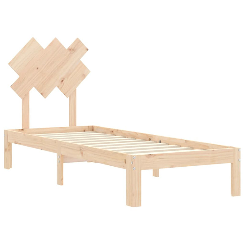 Bed Frame with Headboard, Small Single (2'6), Brown
