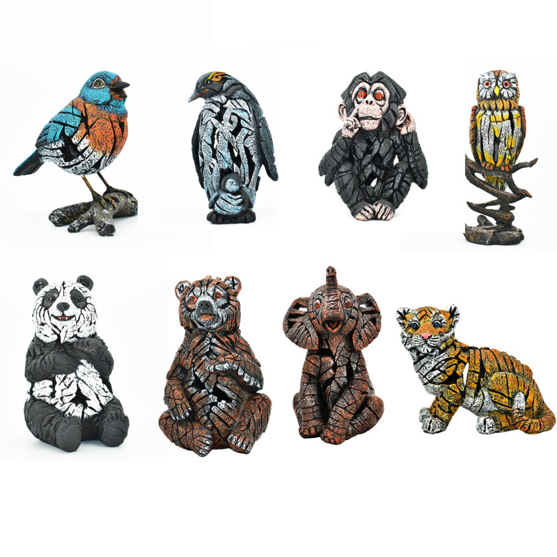 Adam & Friends Home Decor Stone Resin Wilderness Statue Collection Sculpture | 8-Piece | Multi