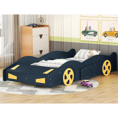 Lit plateforme simple en forme de voiture de course simple avec rangement