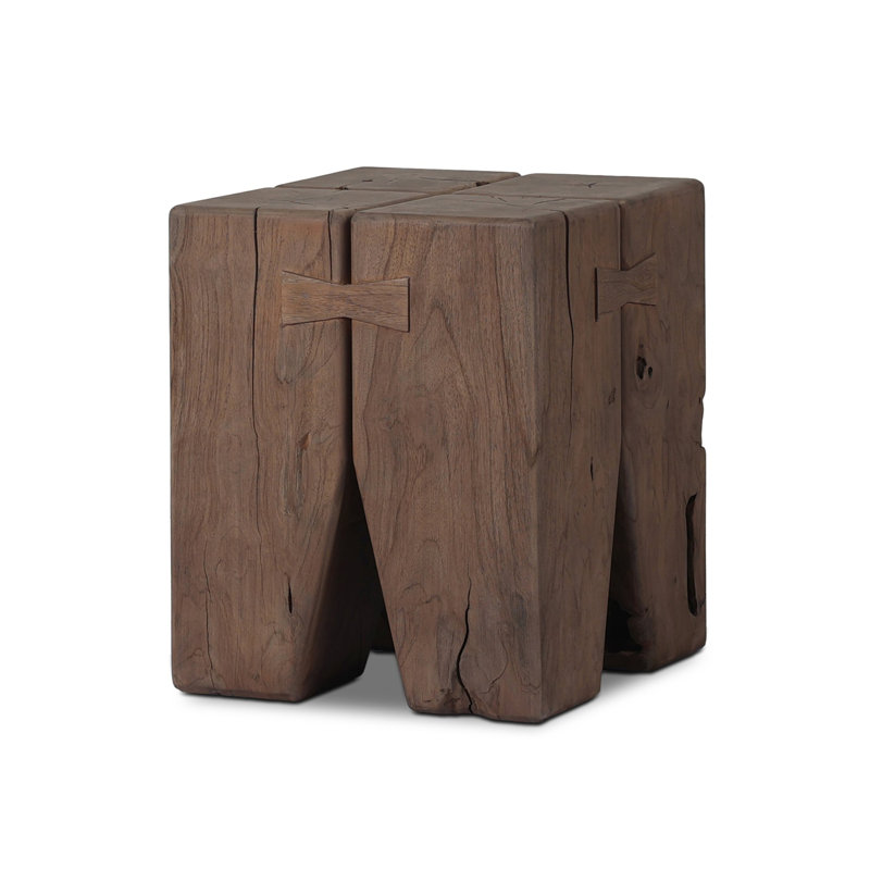Oshan Outdoor Square Teak Side Table, Stained Toasted Brown