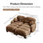 Canapé modulaire 2 places avec accoudoirs courbés, deux repose-pieds et coussins décoratifs ronds-131519021