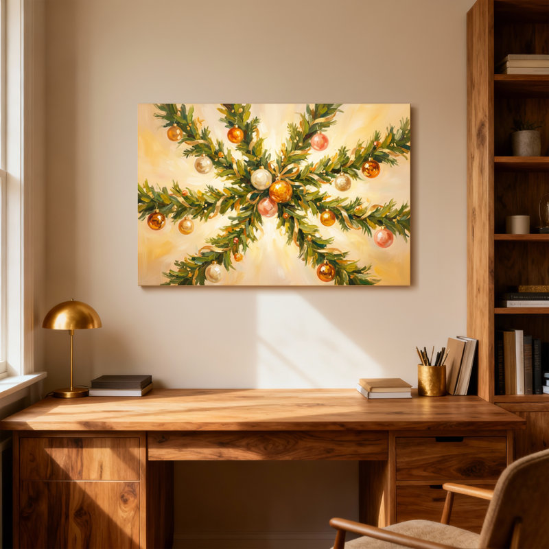 Branches d'arbres de Noël avec ornements, H 28 po x l 40 po