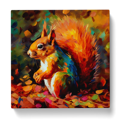 Squirrel Fauvism - Wrapped Canvas - Framed Print