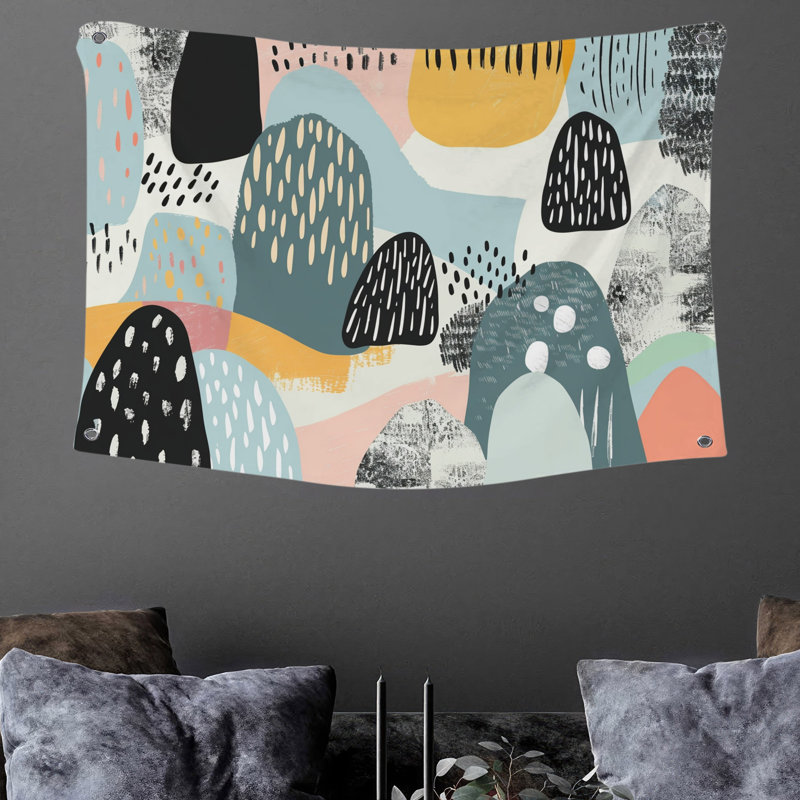 Tapisserie «Playful Mountains» - décoration murale artistique, H 68 po x l 80 po