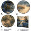 Bleu, bleu, matin, magie, bleu, Bonnets, champs, bleu, bonnets, art mural, salon-12284390-18292069