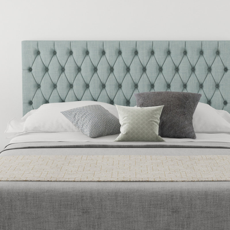 Upholstered Headboard, Linen Sky, Kingsize (5')