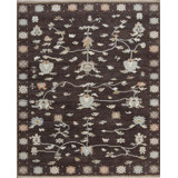 Alhambra Hand Knotted Wool Area Rug in Brown