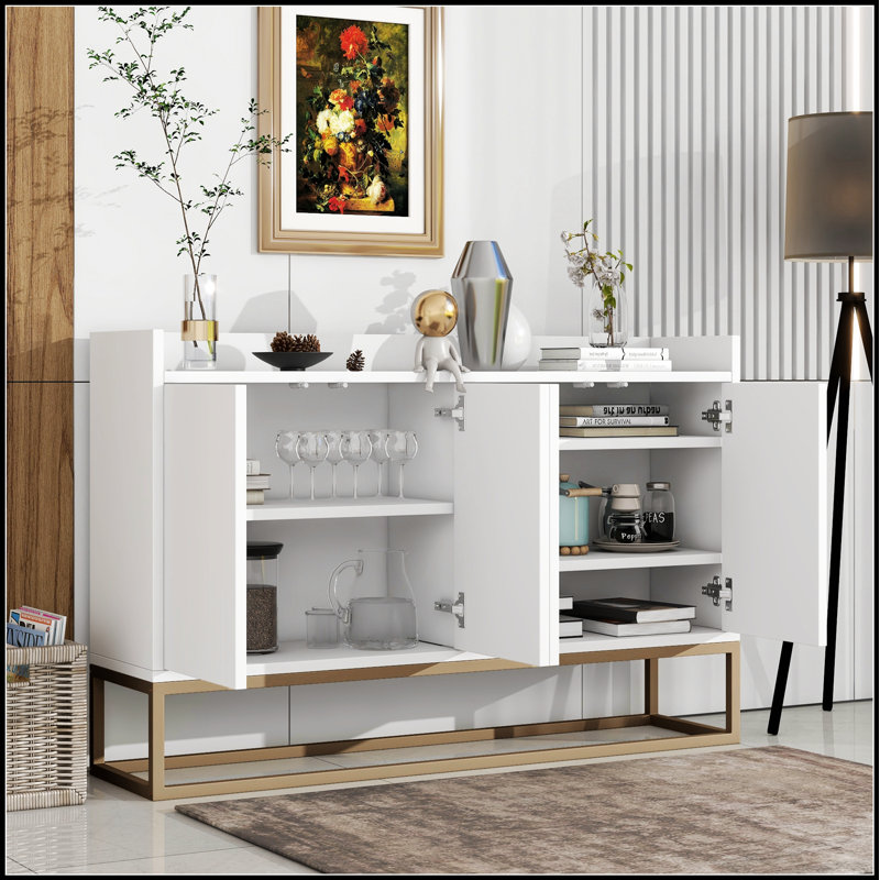 Modern Sideboard Elegant Buffet Cabinet With Large Storage Space For Dining Room,   For Small Spaces And Stylish Decor.