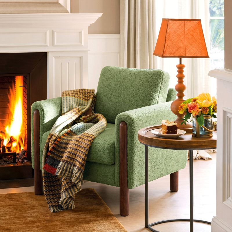 Chaise d'appoint rembourrée Arora, Green