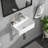18" x 10" Wall Mount Bathroom Sink White Ceramic Rectangular Floating Vessel Sink with Single Faucet Hole-125360023-125360017