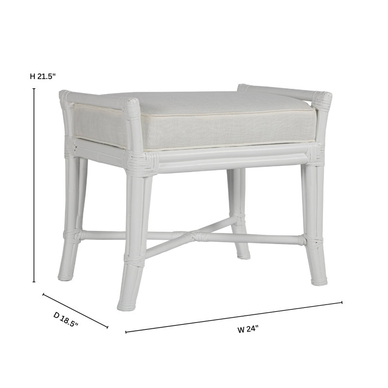 Malacca Upholstered Bench, Orange Slice