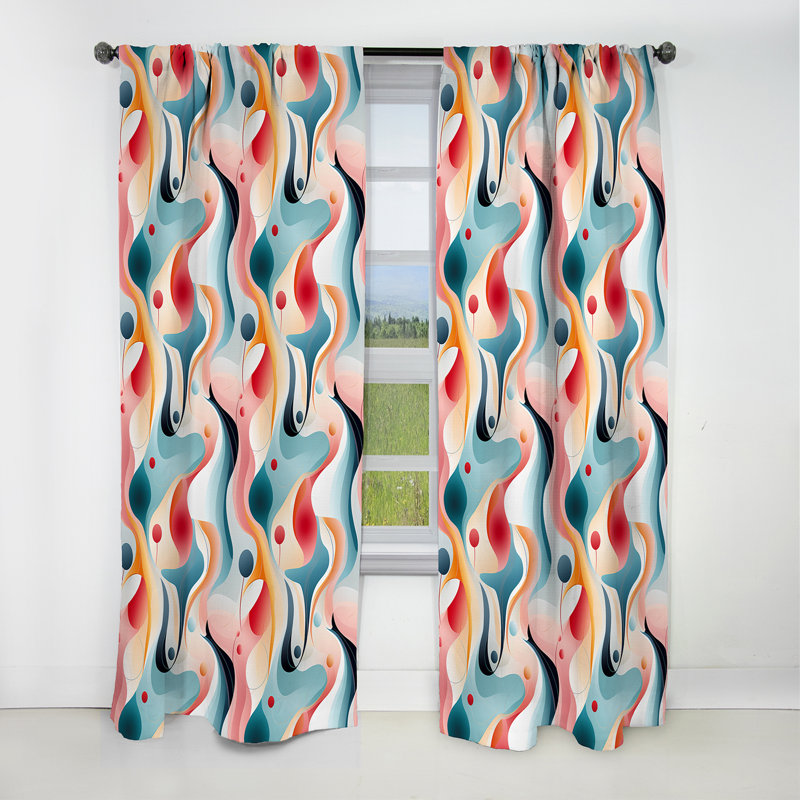 Modern Whispers IV - Stripped Curtain - Blackout Striped Curtain - 1 Panels, L 52 po x L 95 po