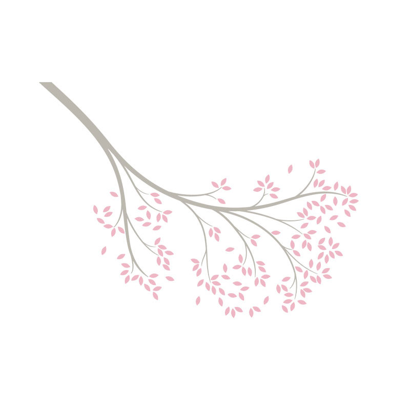 Décalcomanie murale branche atteindre, Gris chaud/rose clair