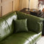 Canapé modulaire vert en cuir véritable-2143340619