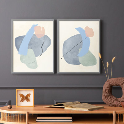 «Pastel Assemblage I», reproduction encadrée de qualité supérieure - prête à être accrochée - aucun clou requis - aucun clou requis
