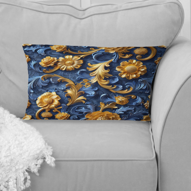 Coussin lombaire doré et doré