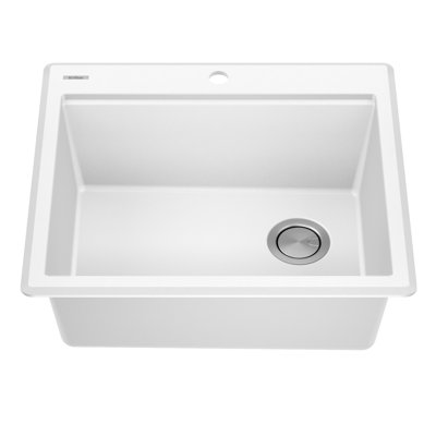 KRAUS Bellucci 28” Granite Workstation Drop In Top Mount Single Bowl Kitchen Sink with Accessories