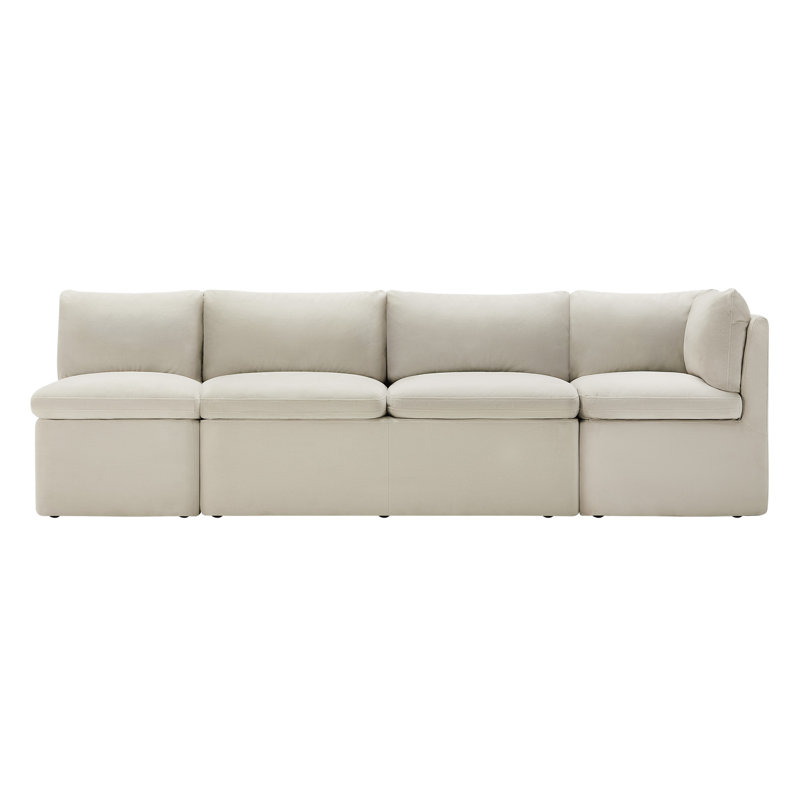 Banquette de coin Alayaa, Velours performance plage Bella