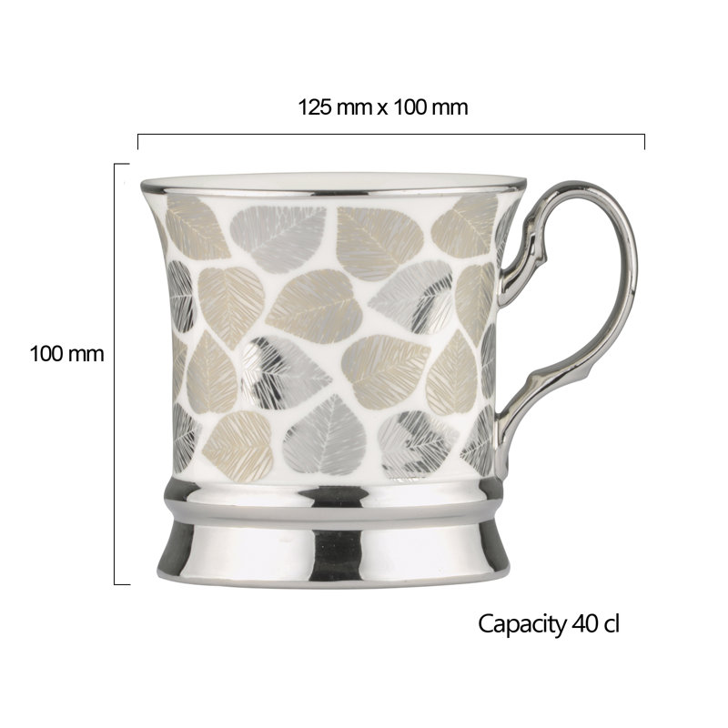 Bernella Porcelain Coffee Mug, Platinum
