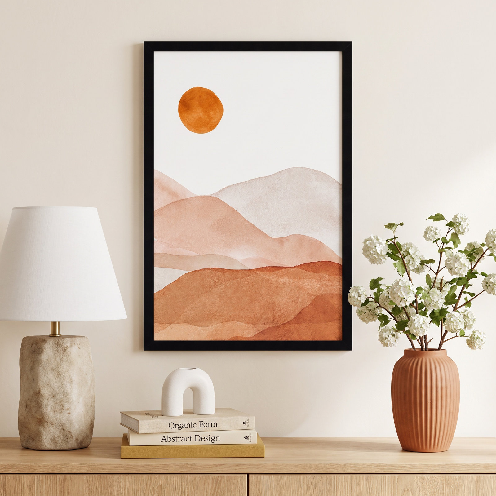 Doris "Mountain Range I" Print, 25.25" H x 17.25" W x 0.88" D, Black