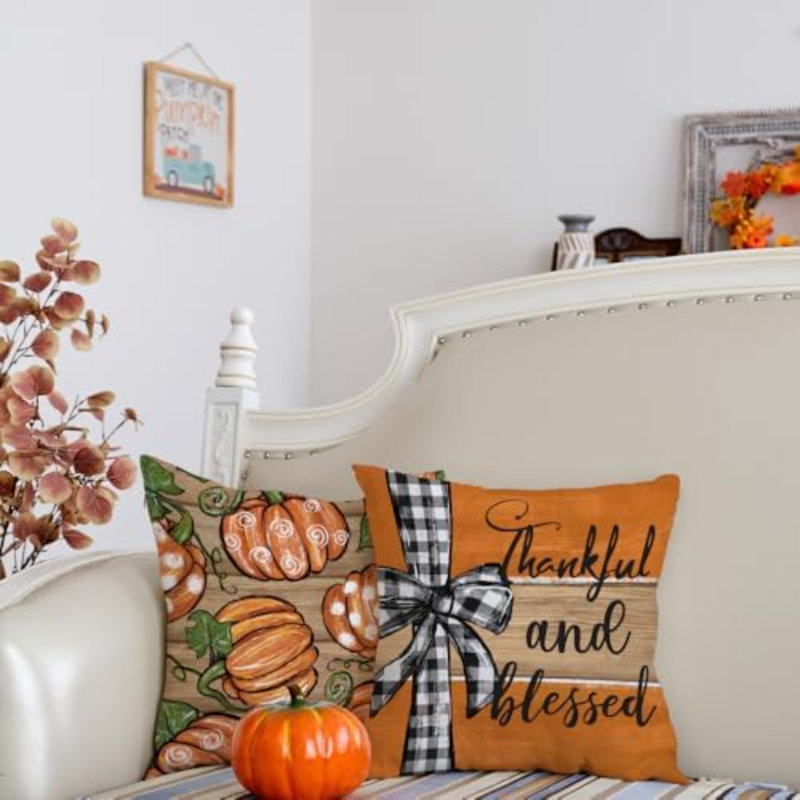 Housses de coussin d'automne 20 po x 20 po Fall Home Sweet Home Pumpkin