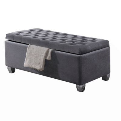Tufted Storage Bench Entryway Bench Bedroom Storage Bench Wood Storage Bench