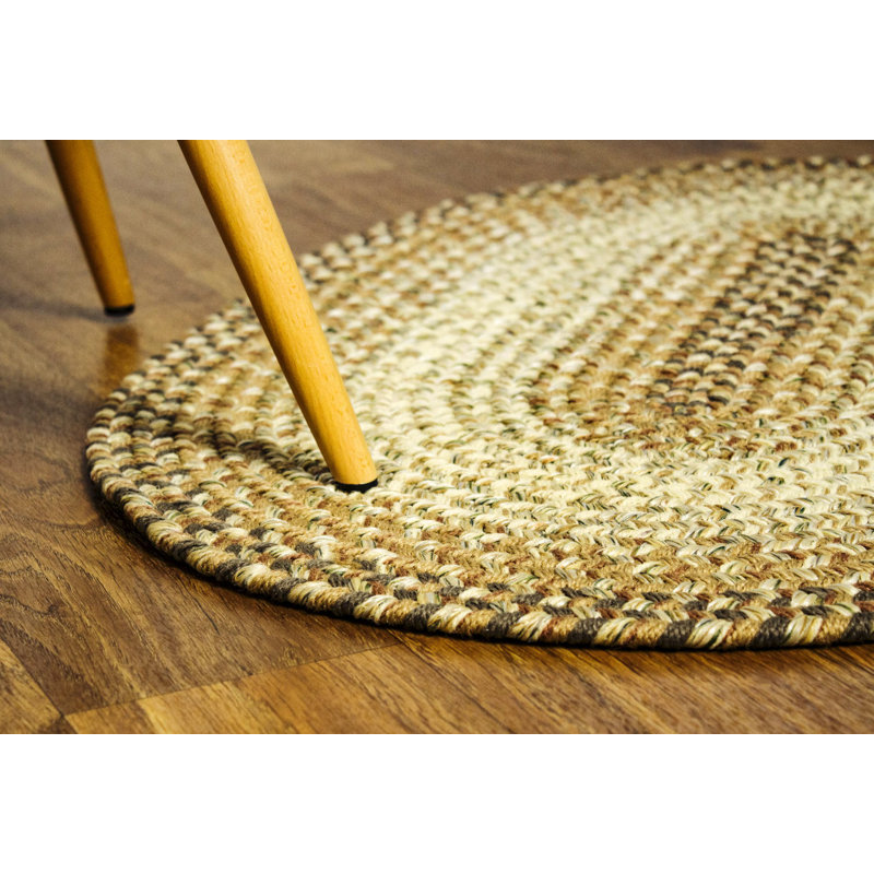Tapis tressé taupe/beige Falconet, Rond 4 pi
