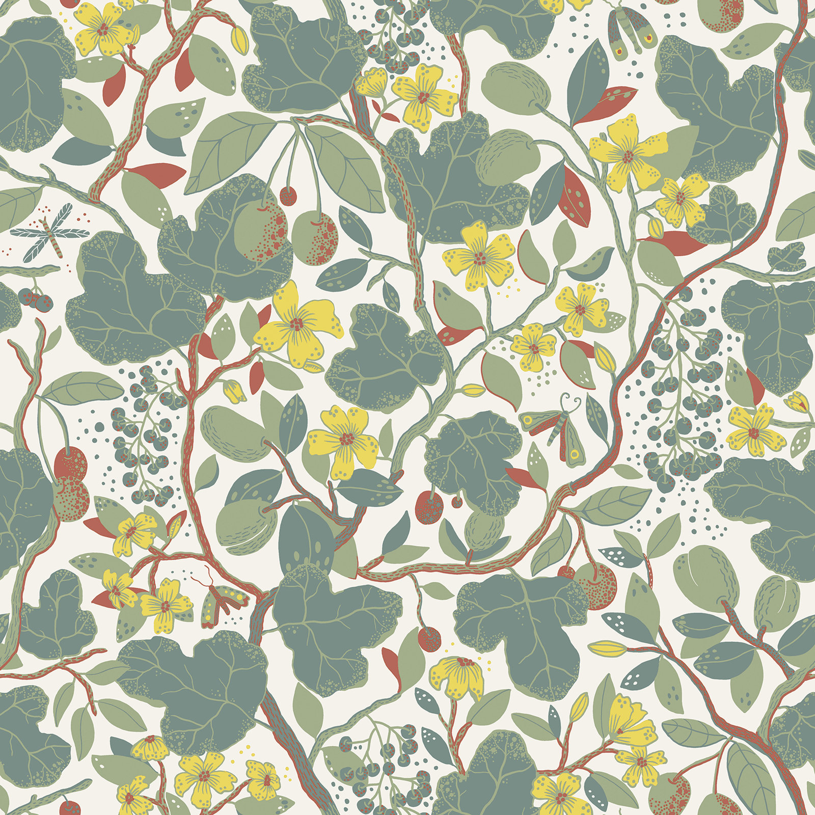 Wesler Floral Wallpaper, Turquoise